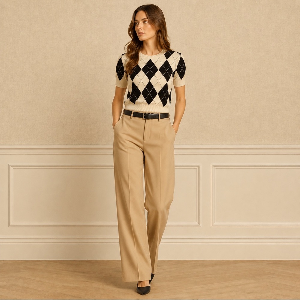 Vince High Rise Tailored Straight Leg Trousers